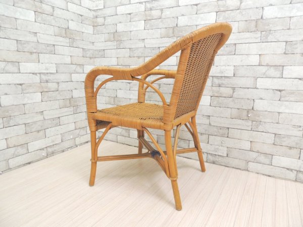 フランスビンテージ ラタンチェア アームチェア サザビーファニチャー SAZABY Furniture購入 ●