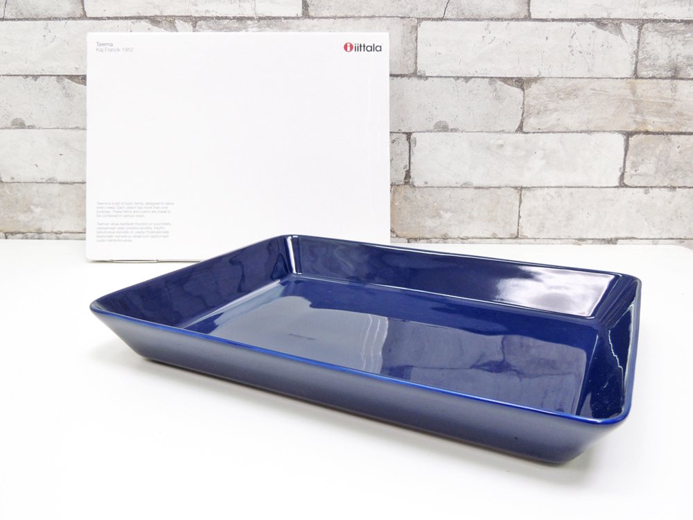 イッタラ iittala ティーマ Teema プラター PLATTER スクエアプレート ブルー 箱付 カイ・フランク Kaj Franck 廃番 北欧食器 ●