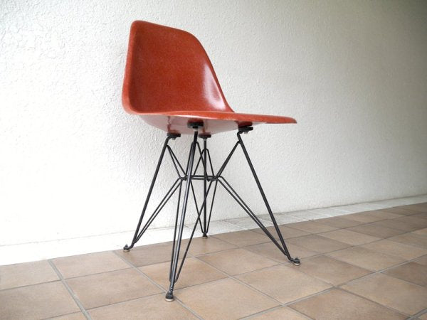 ハーマンミラー HermanMiller サイドシェルチェア 70's ビンテージ 2nd 希少TC色 1st エッフェルベース 黒 DSR ミッドセンチュリー C&R.イームズ Eames ◇