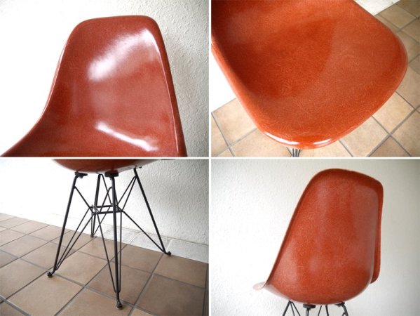 ハーマンミラー HermanMiller サイドシェルチェア 70's ビンテージ 2nd 希少TC色 1st エッフェルベース 黒 DSR ミッドセンチュリー C&R.イームズ Eames ◇