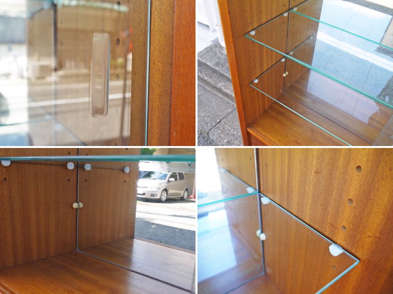ハーバート E. ギブス ファニチャー HERBERT E. GIBBS FURNITURE 英国 70's ビンテージ チーク材 ガラスキャビネット 飾り棚 ショーケース 陳列棚 書棚 店舗什器 ◇