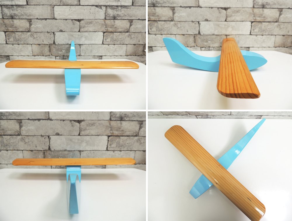 ノーマンコペンハーゲン Normann Copenhagen PLANE 3 ブルー 木製 飛行機 オブジェ モビール ●