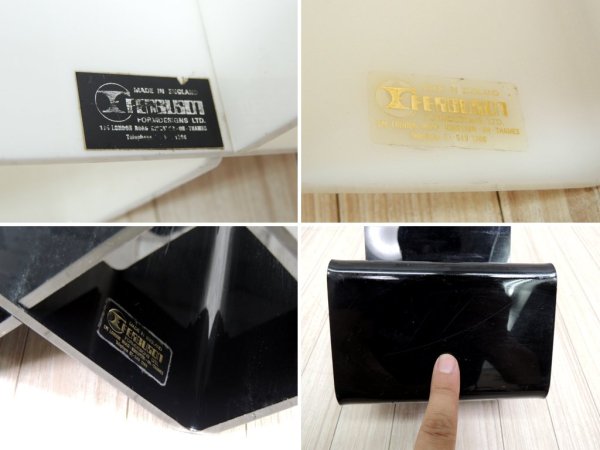 Ferguson Formdesigns LTD ホワイト & ブラック ボトルラック ワインラック 飾り棚 UK ビンテージ 英国 ●