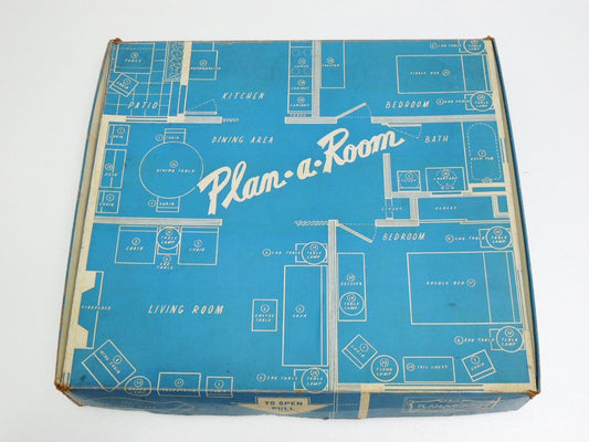 プラン・ア・ルーム Plan・A・Room インテリア デザイン キット Interior Design Kit 1/2in. =1ft. ミニチュア 木製 玩具 1960s ビンテージ ●