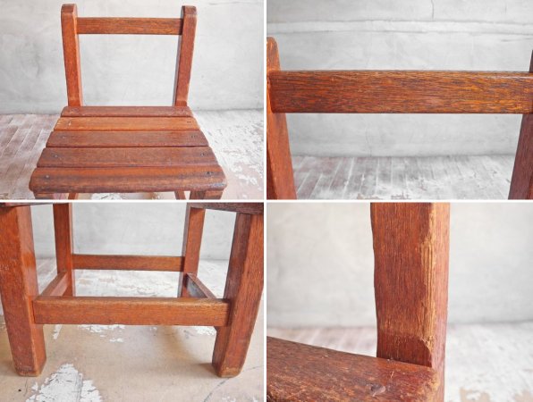 ジャパンビンテージ Japan vintage 古い木味のキッズチェア 子供椅子 ♪