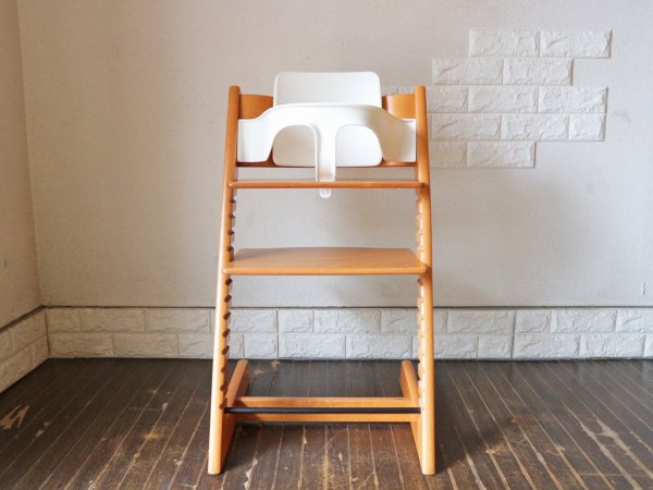 ストッケ STOKKE トリップトラップ TRIPP TRAPP ベビーチェア  キッズチェア チェリー 新型初期 プラスチックガード＆背もたれ付き ◎