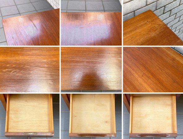 ビンテージ 木製 片袖デスク ウォールナット ミッドセンチュリー ■