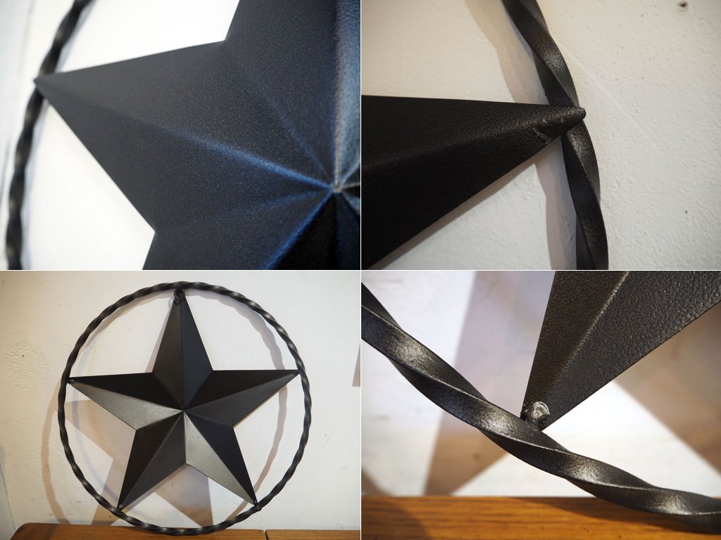 アイアン ウォールデコ Wall deco スターサイン 星型インテリア オブジェ 47ｃｍ 壁面アート ★