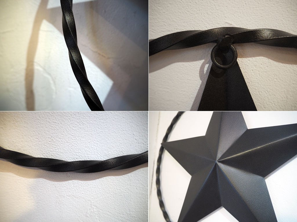 アイアン ウォールデコ Wall deco スターサイン 星型インテリア オブジェ 47ｃｍ 壁面アート ★