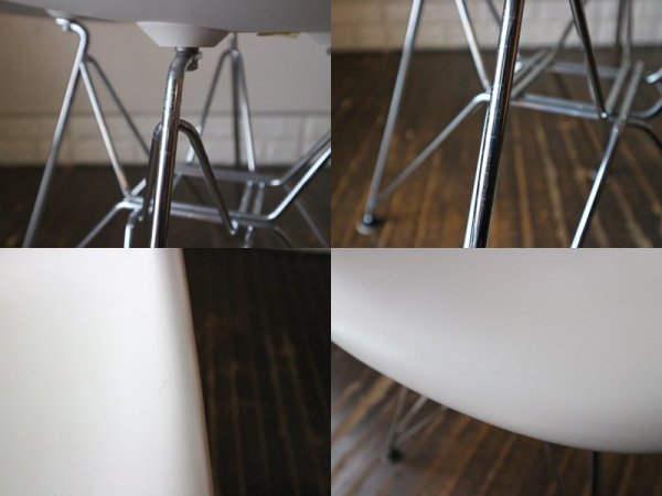 ハーマンミラー HermanMiller × ヴィトラ vitra. 廃盤 Wネーム C&R.イームズ Eames サイドシェルチェア 白 エッフェルベース DSR ◎