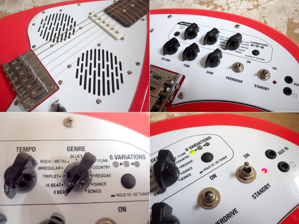 ヴォックス VOX アパッチ APACHE-1 アンプ内蔵エレキギター トラベルギター ティアドロップ オレンジ ♪