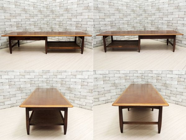 バセットファニチャー Bassett Furniture センターテーブル ローテーブル W167cm USビンテージ ●