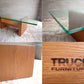 トラックファニチャー TRUCK FURNITURE OAK GLASS-TOP ローテーブル LOW TABLE コーヒーテーブル ホワイトオーク無垢材 定価95,700円- ♪