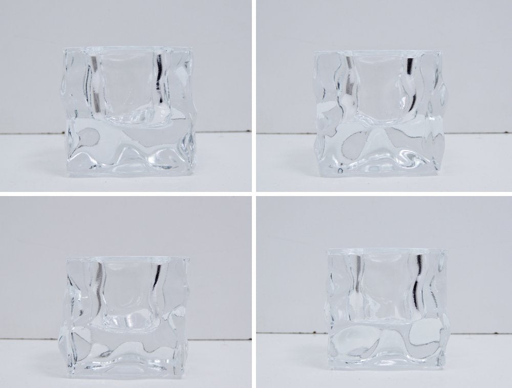 イッタラ iittala アイスキューブ ICE CUBE ガラス キャンドルホルダー クリア 箱付 ミッコ・カラッパネン Mikko Karppanen 廃番 希少 フィンランド 北欧 ●