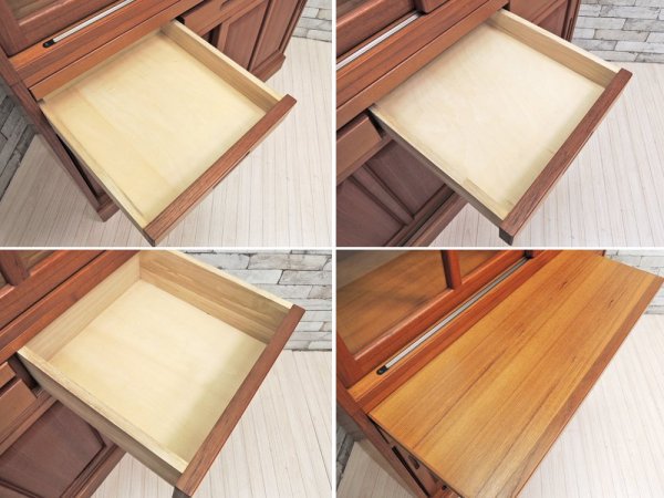 日田工芸 Hita Craft チーク材 食器棚 カップボード ビンテージ 北欧スタイル ●
