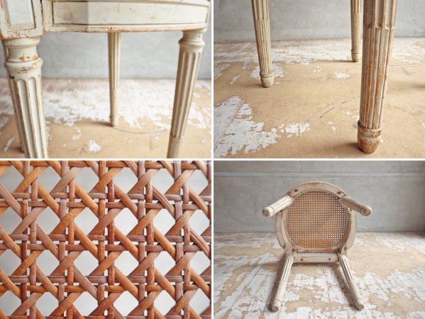 シャビーシック Shabby Chic 籐編み ラタン ホワイト ダイニングチェア ビンテージ ♪