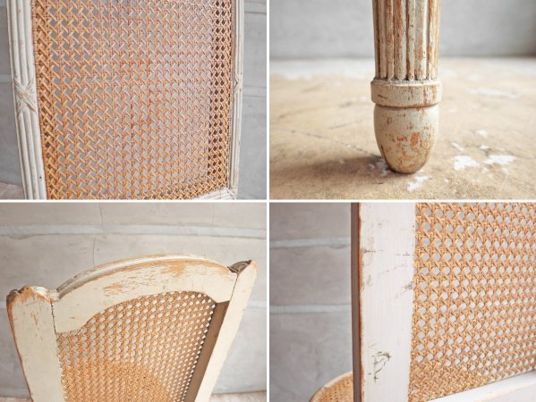 シャビーシック Shabby Chic 籐編み ラタン ホワイト ダイニングチェア ビンテージ ♪