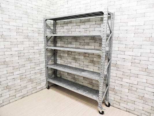 ダルトン DULTON ガルバナイズドシェルフ Galvanized shelf ダブル スチール キャスター付 インダストリアルデザイン 定価\125,400- ●