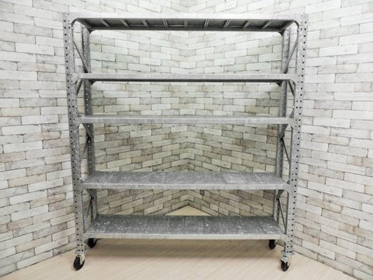 ダルトン DULTON ガルバナイズドシェルフ Galvanized shelf ダブル スチール キャスター付 インダストリアルデザイン 定価\125,400- ●