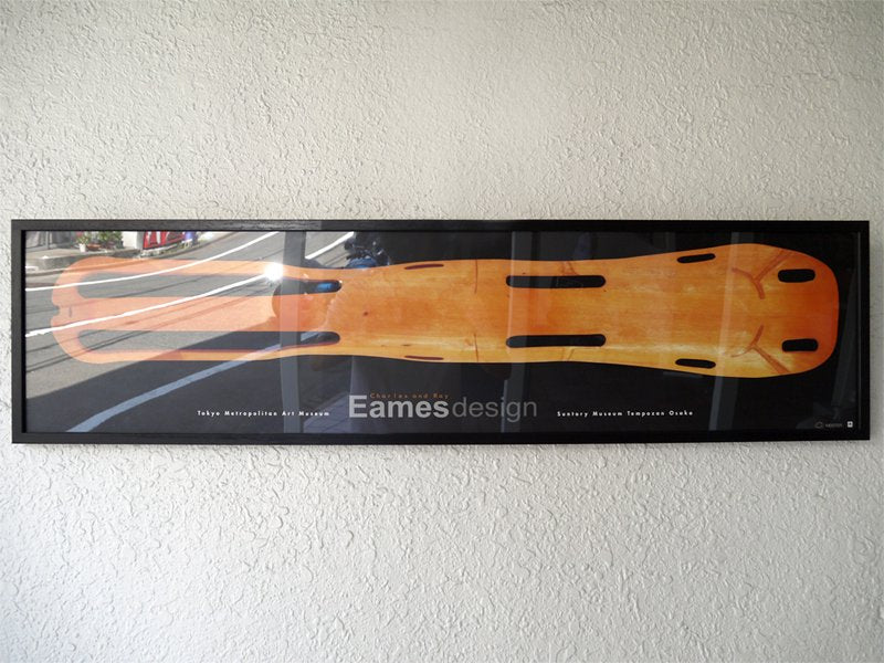 イームズ ・ デザイン展 Eames レッグスプリント 額装ポスター 未使用元箱付 2001年-2002年 廃盤品 東京都美術館 サントリーミュージアム マイスター MEISTER 監修 ◇