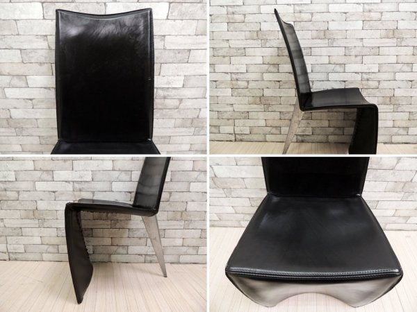 ドリアデ Driade アーチャーチェア ED Archer Chair レザーチェア ブラック フィリップスタルク 本革 イタリア モダン Ｂ ●