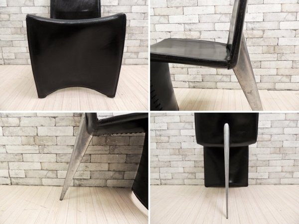 ドリアデ Driade アーチャーチェア ED Archer Chair レザーチェア ブラック フィリップスタルク 本革 イタリア モダン Ｂ ●