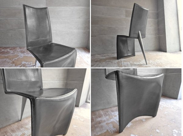 ドリアデ Driade アーチャーチェア ED Archer Chair レザーチェア ブラック フィリップスタルク 本革 イタリア モダン A ♪