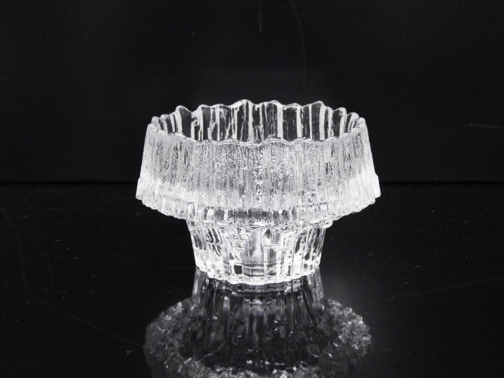 イッタラ iittala ステラリア Stellaria キャンドルホルダー クリア タピオ・ヴィルカラ Tapio Wirkkala 1960-80s ビンテージ フィンランド 北欧 B ●