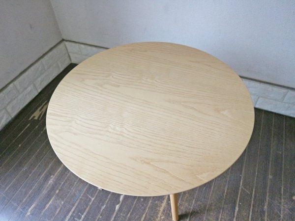 イデー IDEE アーオ テーブル AO TABLE ナチュラル アッシュ材 円形 ローテーブル 定価￥46,200- 岡嶌要 ◎