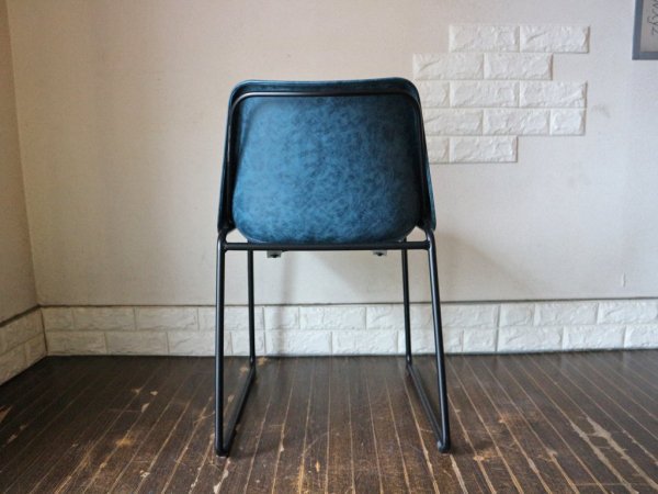 ノットアンティークス Knot antiques ログチェア LOG Chair ダイニングチェア ビンテージブルー プロテインレザー ミッドセンチュリー ◎