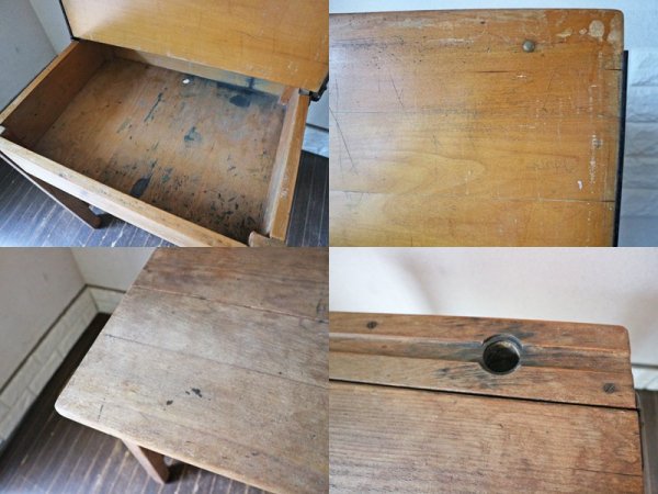 UK ビンテージ Vintage スクールデスク 学習机 開閉式 イギリス ◎