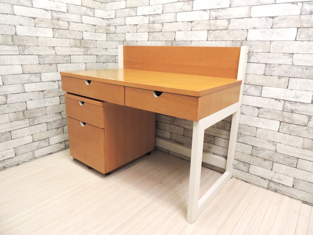 アクタス ACTUS ナチュラルデザイン デスク ＆ デスクキャビネット デスクワゴン セット 学習机 シンプル ●