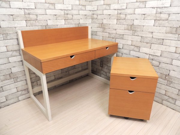 アクタス ACTUS ナチュラルデザイン デスク ＆ デスクキャビネット デスクワゴン セット 学習机 シンプル ●