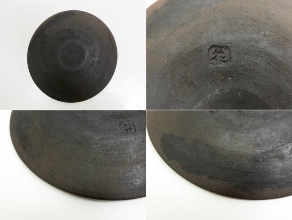 花岡隆 粉引石目 5寸皿 平皿 現代作家 ●