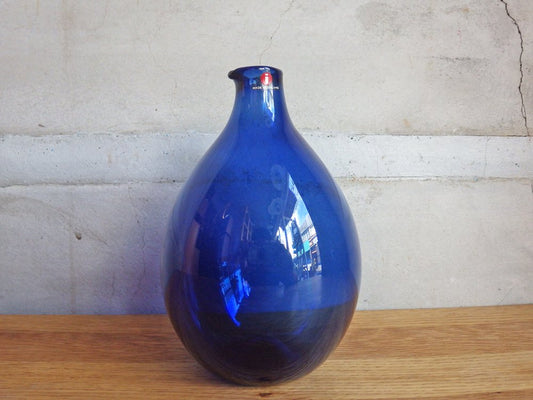 イッタラ iittala バードボトル Bird Bottle i-401 ティモ・サルパネヴァ TimoSarpaneva 1957-1968年 ネイビー 三角シール 刻印あり ♪