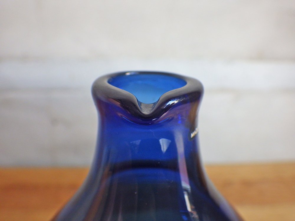 イッタラ iittala バードボトル Bird Bottle i-401 ティモ・サルパネヴァ TimoSarpaneva 1957-1968年 ネイビー 三角シール 刻印あり ♪