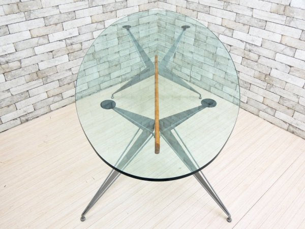 ファセム Fasem ガラス天板 ダイニングテーブル ガラス × メタル × ウッド イタリア モダン ●