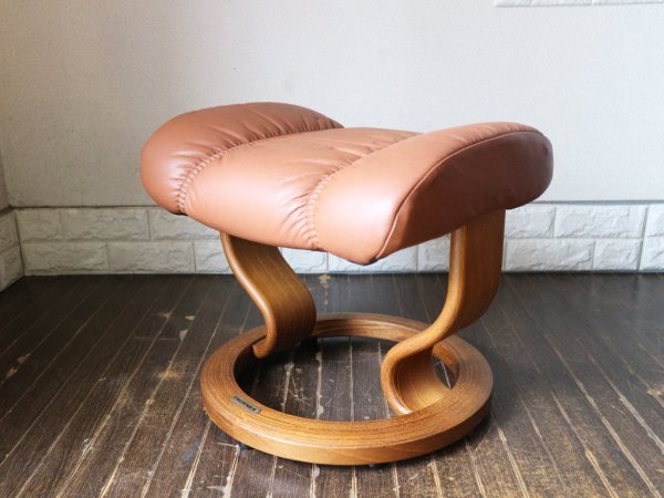 エコーネス EKORNES ディプロマット ストレスレス リクライニングチェア オットマン 付 北欧 ノルウェー ラウンジチェア 参考価格20万円 ◎