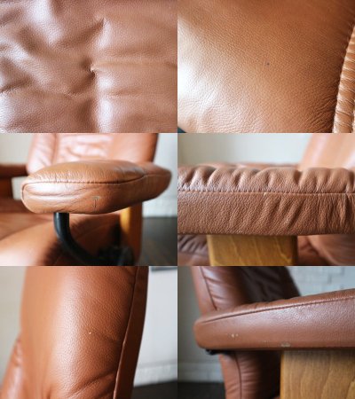 エコーネス EKORNES ディプロマット ストレスレス リクライニングチェア オットマン 付 北欧 ノルウェー ラウンジチェア 参考価格20万円 ◎