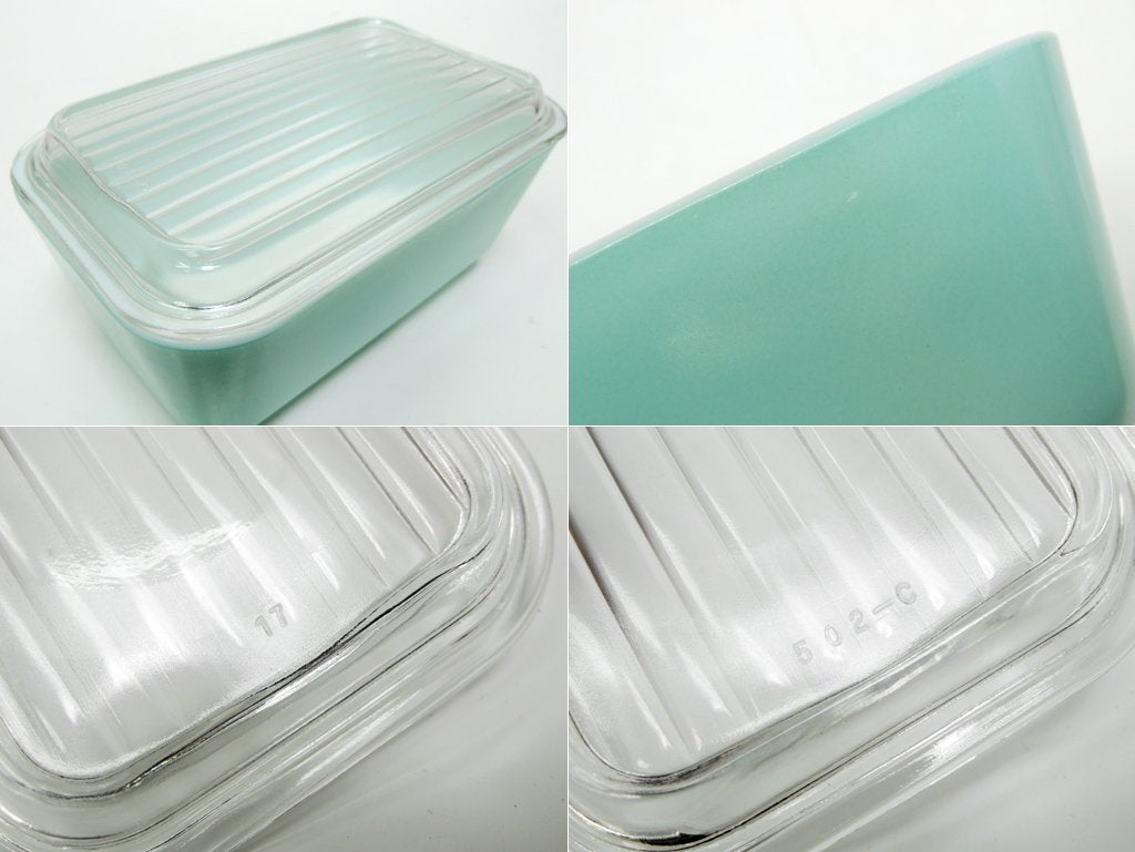 オールドパイレックス old PYREX リフリッジレーター ターコイズ Mサイズ 60'sビンテージ ●