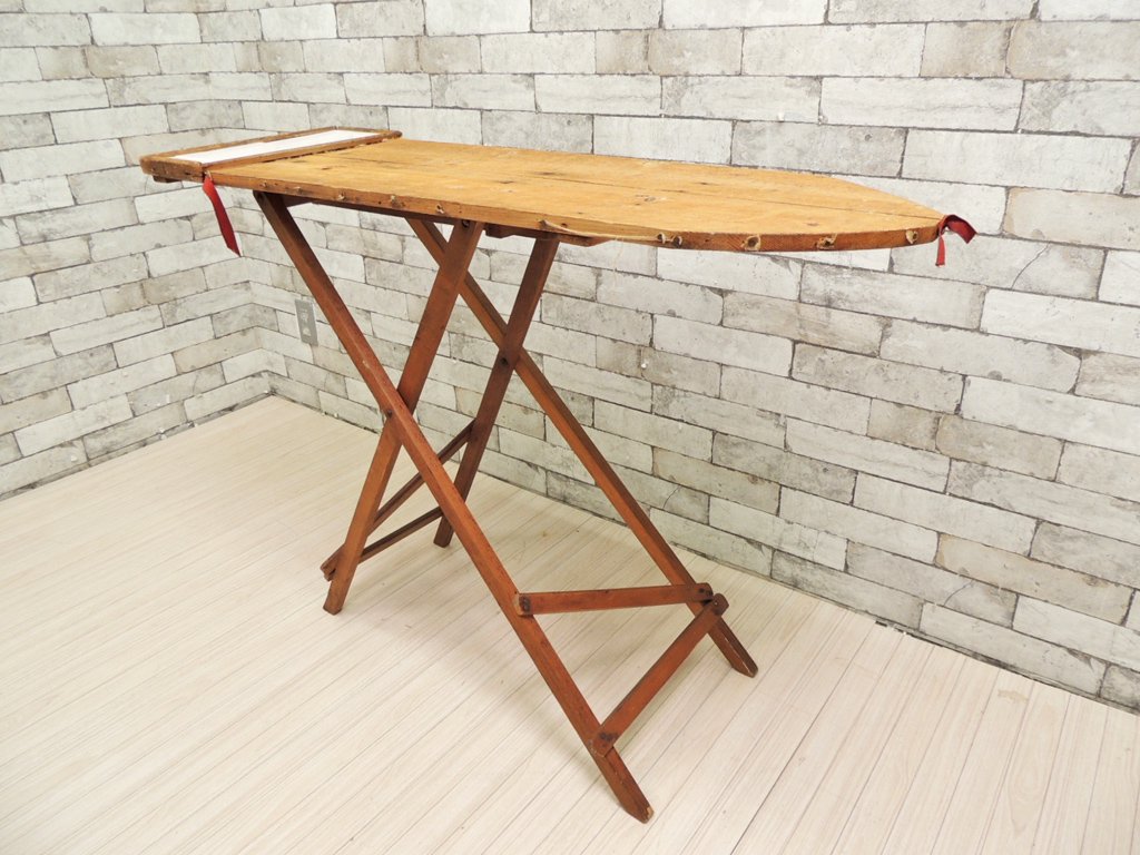 UKアンティーク UK Antique アイロン台 スタンド式 折り畳み ディスプレイテーブル コンソールテーブル タイル ●
