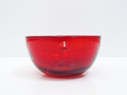 イッタラ iittala ティーマ TEEMA ガラス ボウル レッド 12.5cm ヘイッキ・オルヴォラ Heikki Orvola フィンランド 北欧 廃番 A ●