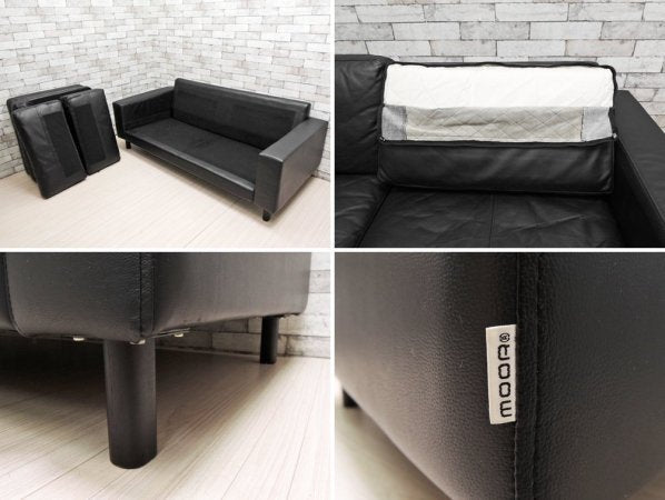 ムーア MOOR トウキョウ ソファ Tokyo Sofa 2.5人掛け ソファ 本革 ブラック TOKYO-1800-L 定価:\199,500- ●