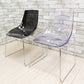 ダルセーニョ Dal Segno Furnishing ダイアモンドスツール ブラック & クリア ダイニングチェア スタッキング アクリル 2脚セット イタリア ●