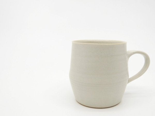 吉田直嗣 コーヒー カップ＆ソーサー C/S 白磁マット 現代作家 ●