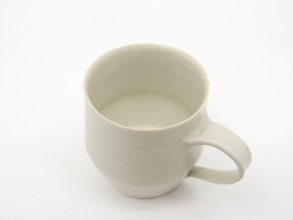 吉田直嗣 コーヒー カップ＆ソーサー C/S 白磁マット 現代作家 ●