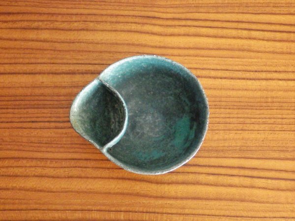 藤本羊子 茶器 片口 カップ 紺 茶こし付き 現代作家 ♪