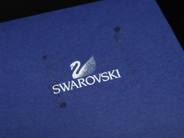 スワロフスキー SWAROVSKI ミニチュア ティーセット クリスタルオブジェ 置き物 箱付き ●