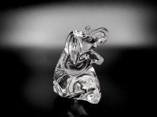 ビレロイ&ボッホ Villeroy&Boch クリスタル オブジェ ゾウ Crystal Sculpture elephant 置き物 ●