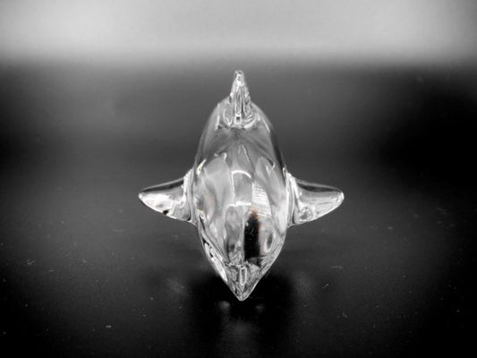 ドーム フランス Daum France クリスタル ドルフィン オブジェ Crystal Dolphin Sculpture クリア ●